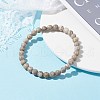 6mm Round Natural Maifanite/Maifan Stone Beads Stretch Bracelet BJEW-JB07088-03-2