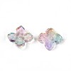 Baking Painted Transparent Glass Bead Caps DGLA-N014-04E-2