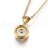 Flat Round Pendant Necklaces X-NJEW-O108-27G-2