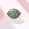 Horse Eye Natural African Turquoise(Jasper) Cuff Rings RJEW-M076-04G-06-5