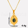 304 Stainless Steel Pave Natural Paua Shell Teardrop Pendant Necklaces RV9484-3-5