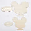 2 Sizes Pigtaill Girl Wooden Head Child Silhouette Stands ODIS-WH0030-15A-3