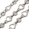 304 Stainless Steel Heart and Flat Round Link Chains CHS-C016-25P-1