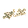 Brass Micro Pave Cubic Zirconia Pendants ZIRC-J038-02D-2