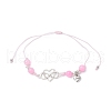 Natural Dyed White Jade Braided Bead Bracelets BJEW-JB09823-05-1