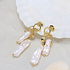Mother's Day Jewellery Nuggets Natural Pearl Dangle Stud Earrings EJEW-G411-01G-4