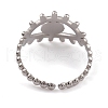 Non-Tarnish 304 Stainless Steel Eye Open Cuff Rings for Women RJEW-G285-76P-3
