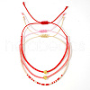 3Pcs Adjustable Glass Seed Beads Braided Bead Bracelets for Women FQ0514-5