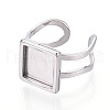 304 Stainless Steel Open Cuff Ring Components STAS-S080-041H-P-3