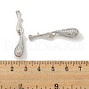 Brass Micro Pave Clear Cubic Zirconia S-Hook Clasps KK-L211-008P-3
