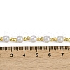 Brass & White ABS Imitation Pearl Handmade Link Chain Necklaces NJEW-M099-01G-3