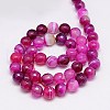 Natural Striped Agate/Banded Agate Beads Strands G-G581-8mm-13-2