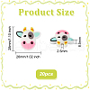 Cow Food Grade Eco-Friendly Silicone Focal Beads SIL-WH0008-36-2