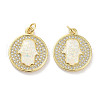 Brass Micro Pave Clear Cubic Zirconia Pendants KK-L213-039G-02-1