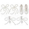  4Pcs 2 Styles Bowknot Plastic Pearl and Alloy Pendants Decorations AJEW-NB0006-32-1