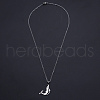 Non-Tarnish 201 Stainless Steel Dolphin Pendants Necklaces NJEW-S105-JN710-45-1-2