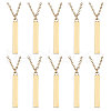 CHGCRAFT 10Pcs Brass Coated Iron Pendant Necklace NJEW-CA0001-17G-1