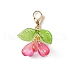 Flower Glass Pendants Decorations HJEW-MZ00213-04-2