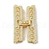 Rack Plating Brass Micro Pave Clear Cubic Zirconia Fold Over Clasps KK-M282-19G-1