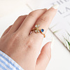 Dragonfly & Heart 925 Sterling Silver Micro Pave Cubic Zirconia Open Cuff Rings for Women STER-P065-17G-3