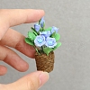 Resin Rose Potted Plant Miniature Ornaments PW-WG722C9-01-5