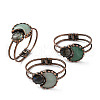 Natural Green Aventurine Hinged Bangles BJEW-G679-02R-01-1