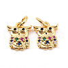 Rack Plating Brass Micro Pave Cubic Zirconia Charms ZIRC-C035-05G-1