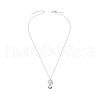 TINYSAND 925 Sterling Silver Cubic Zirconia Drop Pendant Necklaces TS-N322-S-2