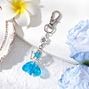 Angel Glass Pendant Decorations HJEW-MZ00261-05-1