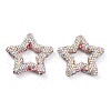 Star Shape Polymer Clay Rhinestone Beads CLAY-NH0001-06G-1