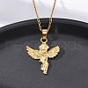 304 Stainless Steel Cupid Pendant Necklaces NJEW-H059-31G-2