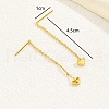 Brass Heart Tassel Ear Thread for Women Vacation Date Gift AH5896-5