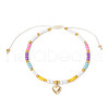 Adjustable Glass Seed Round Beaded Braided Bracelets BJEW-MZ00187-03-2