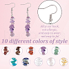 ANATTASOUL 10 Pairs 10 Style Natural & Synthetic Mixed Gemstone Chips Beaded Dangle Earrings for Women EJEW-AN0002-08-3