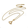 Brass Micro Pave Cubic Zirconia with Acrylic Ginkgo Leaf Pendant Necklaces for Women NJEW-E106-02KCG-2