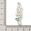 Brass Micro Pave Clear Cubic Zirconia Fold Over Clasps KK-U037-16P-02-3
