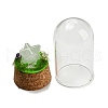 Natural Quartz Crystal Polygon Display Decoration with Glass Dome Cloche Cover DJEW-B009-05J-2