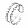 Non-Tarnish 304 Stainless Steel Double Line Open Cuff Ring RJEW-T023-20P-3