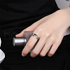 Rectangle 925 Sterling Silver Enamel Adjustable Rings FS-WGE3ABB-01-3
