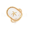 304 Stainless Steel Resin Cuff Rings for Women RJEW-D305-03G-2