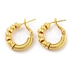 Rack Plating Brass Flat Round Beaded Hoop Earrings EJEW-K263-13G-1