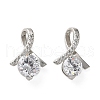 Brass Micro Pave Clear Cubic Zirconia Pendants KK-Z105-02P-1