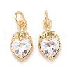 Brass Inlaid Clear Cubic Zirconia Charms KK-A161-29G-C-1