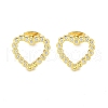 Brass Micro Pave Clear Cubic Zirconia Stud Earrings EJEW-P303-02B-G-4