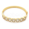 Brass Micro Pave Clear Cubic Zirconia Hinged Bangles for Women BJEW-K274-01G-4