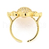 Helm Clear Cubic Zirconia Open Cuff Ring RJEW-L121-026G-3