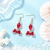 Fishtail 304 Stainless Steel Glass Dangle Earrings EJEW-MZ00458-3