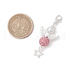 Angel Pave Disco Ball Pendant Decorations HJEW-JM03066-03-3
