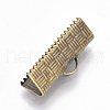 Brass Ribbon Crimp Ends X-KK-Q747-10F-AB-2