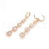 Teardrop Brass Micro Pave Cubic Zirconia Dangle Leverback Earrings EJEW-N058-14G-3